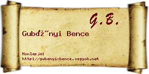 Gubányi Bence névjegykártya