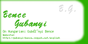 bence gubanyi business card
